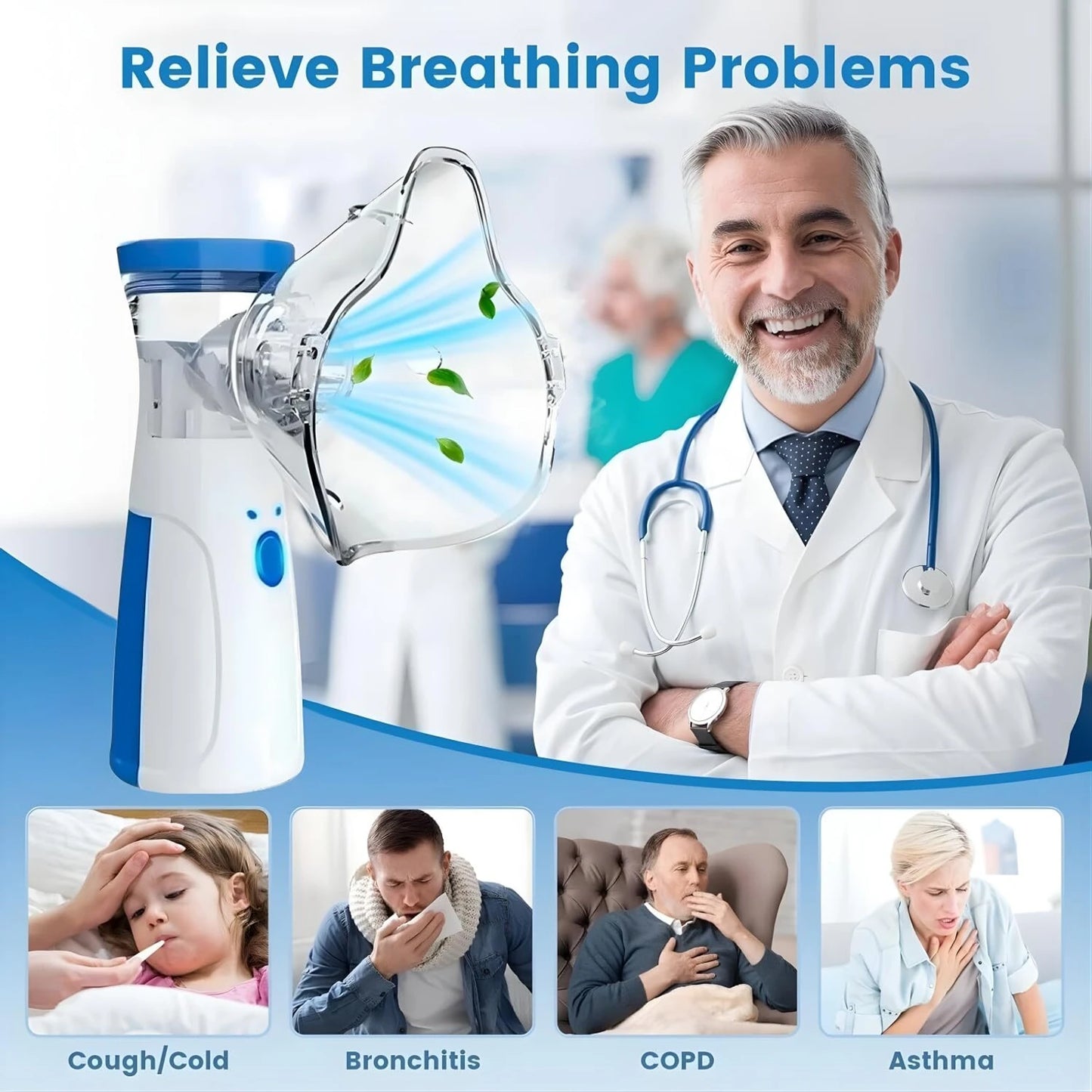 MCP Compact Portable Mesh Nebulizer for Travel for Kids and Adult